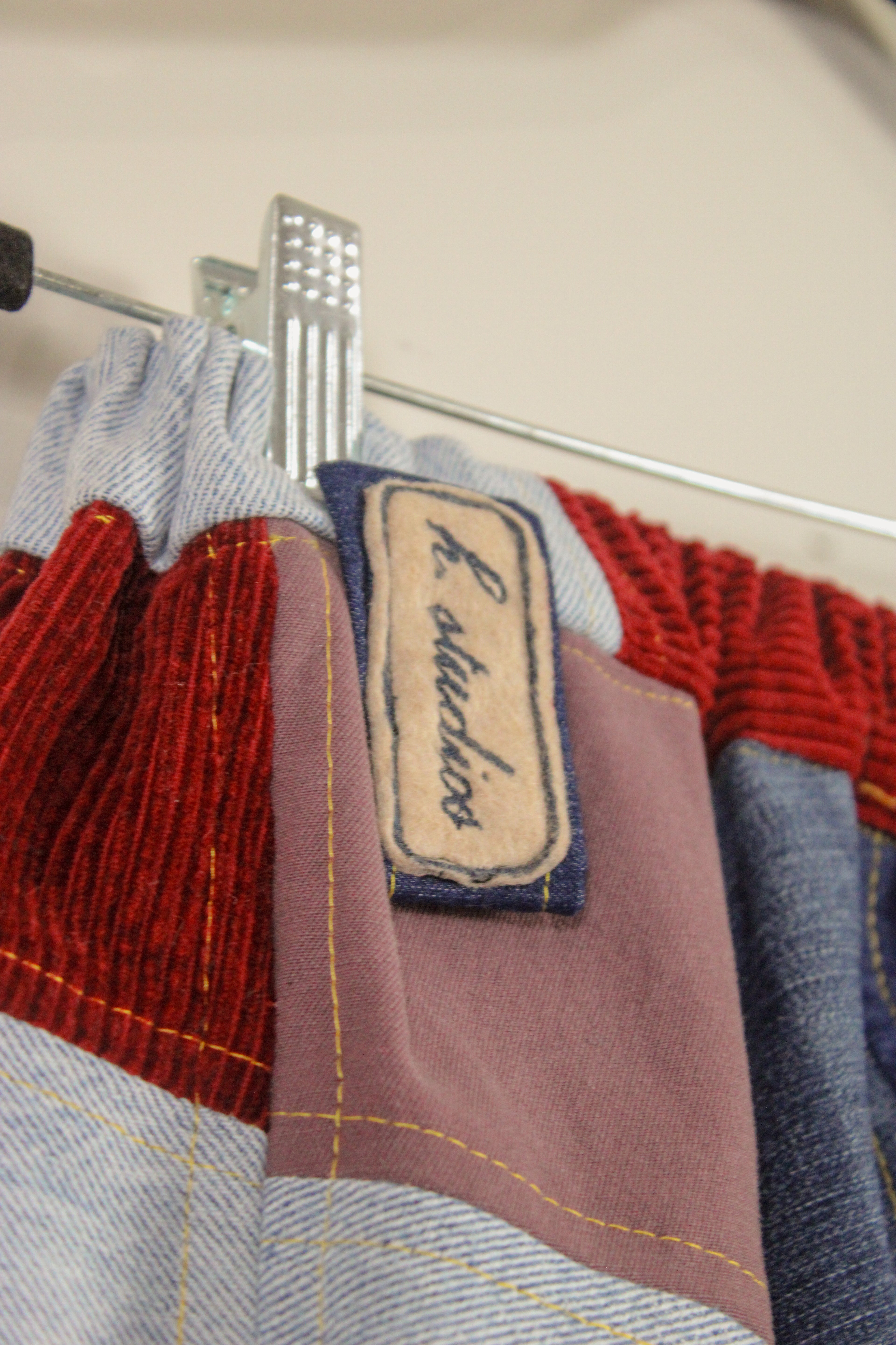 "Britany" Upcycled Patchwork Denim Skirt