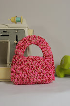 "Juice Box" Crocheted Handbag in "Strawberry Juice"