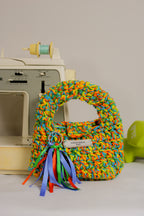 "Juice Box" Crocheted Handbag in "Fruit Punch"