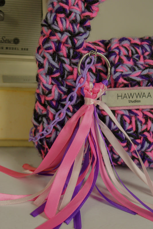 "Juice Box" Crocheted Handbag in "Grape Juice"