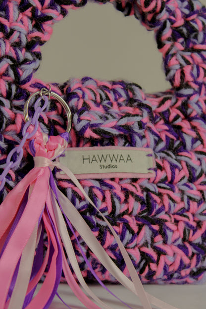 "Juice Box" Crocheted Handbag in "Grape Juice"