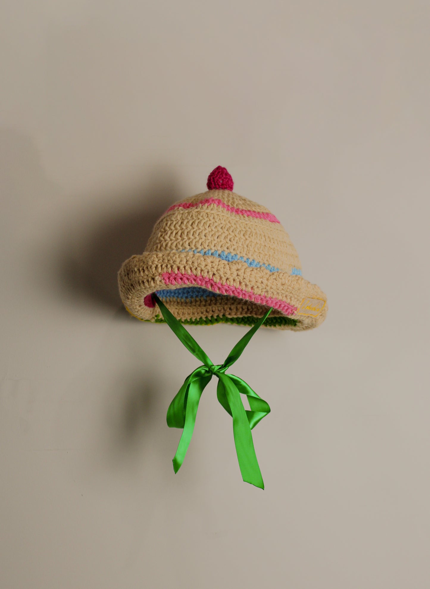 "Little Lamb" Crocheted Sailor/Bucket Hat in "Circus" (2-Ways to Wear)