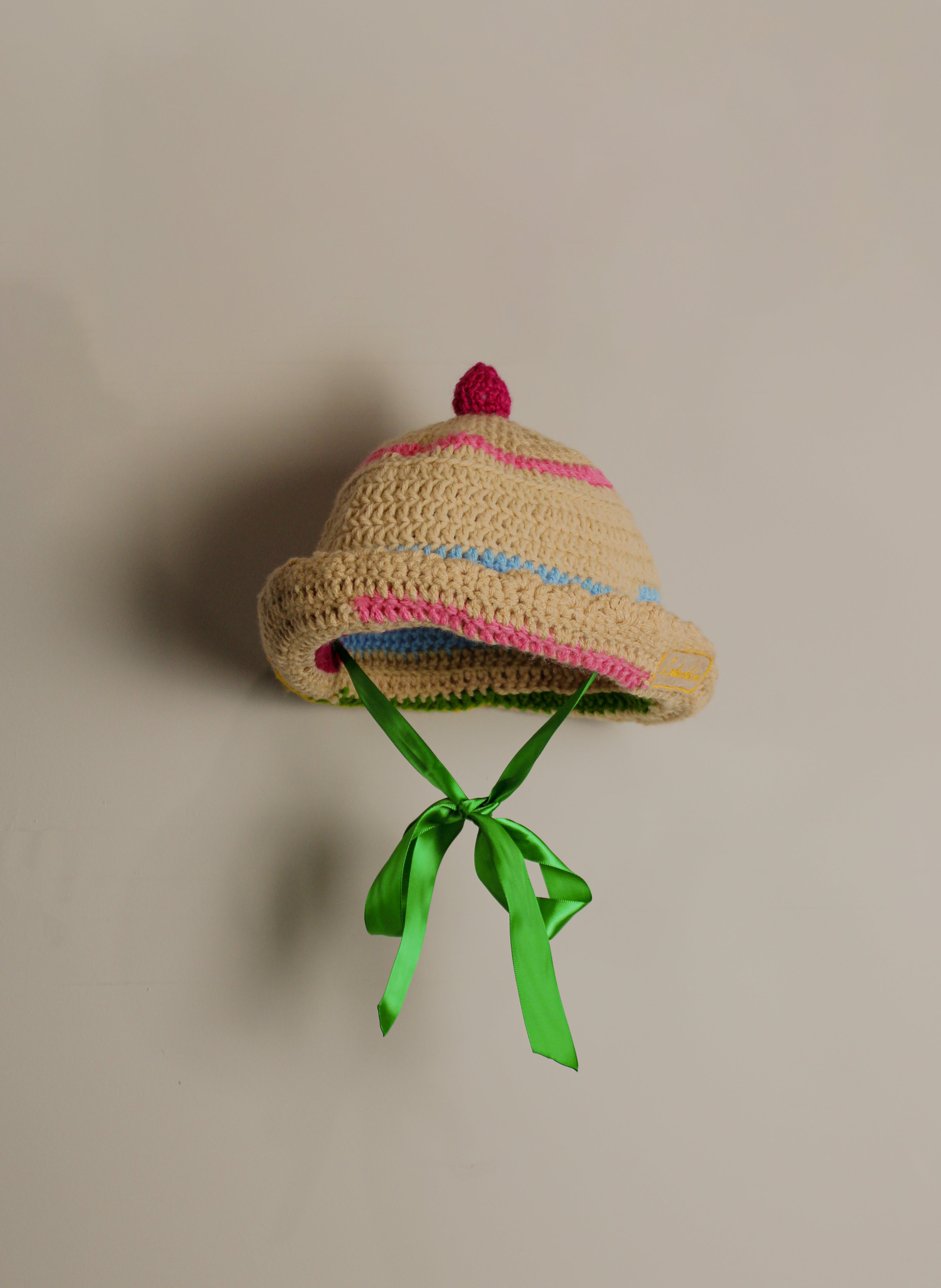 "Little Lamb" Crocheted Sailor/Bucket Hat in "Circus" (2-Ways to Wear)