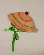 "Little Lamb" Crocheted Sailor/Bucket Hat in "Circus" (2-Ways to Wear)