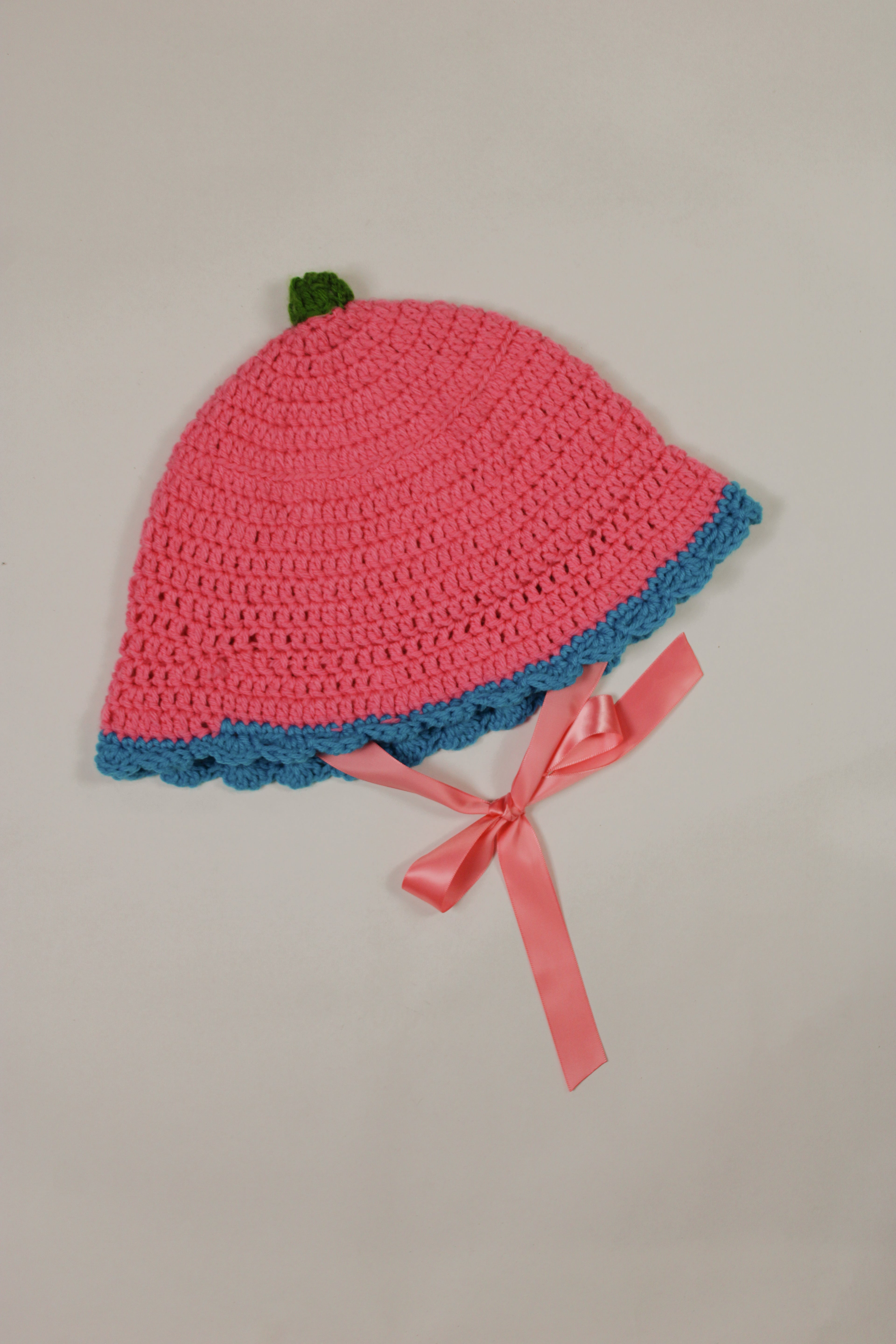 "Little Lamb" Crocheted Sailor/Bucket Hat in "Candy Store" (2-Ways to Wear)