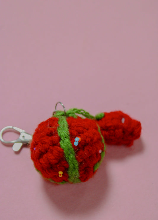 Crocheted Tomato Pin Cushion Bag Charm