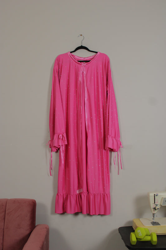 "Mother of Pearl" Pink Hand-Pearled Abaya