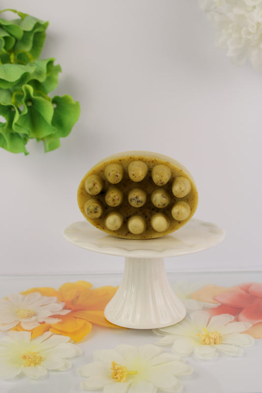 "Lemon Matcha" Natural Round Soap Bar