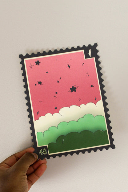"Watermelon Universe Stamp" Print