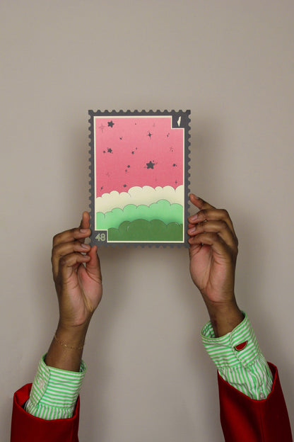 "Watermelon Universe Stamp" Print