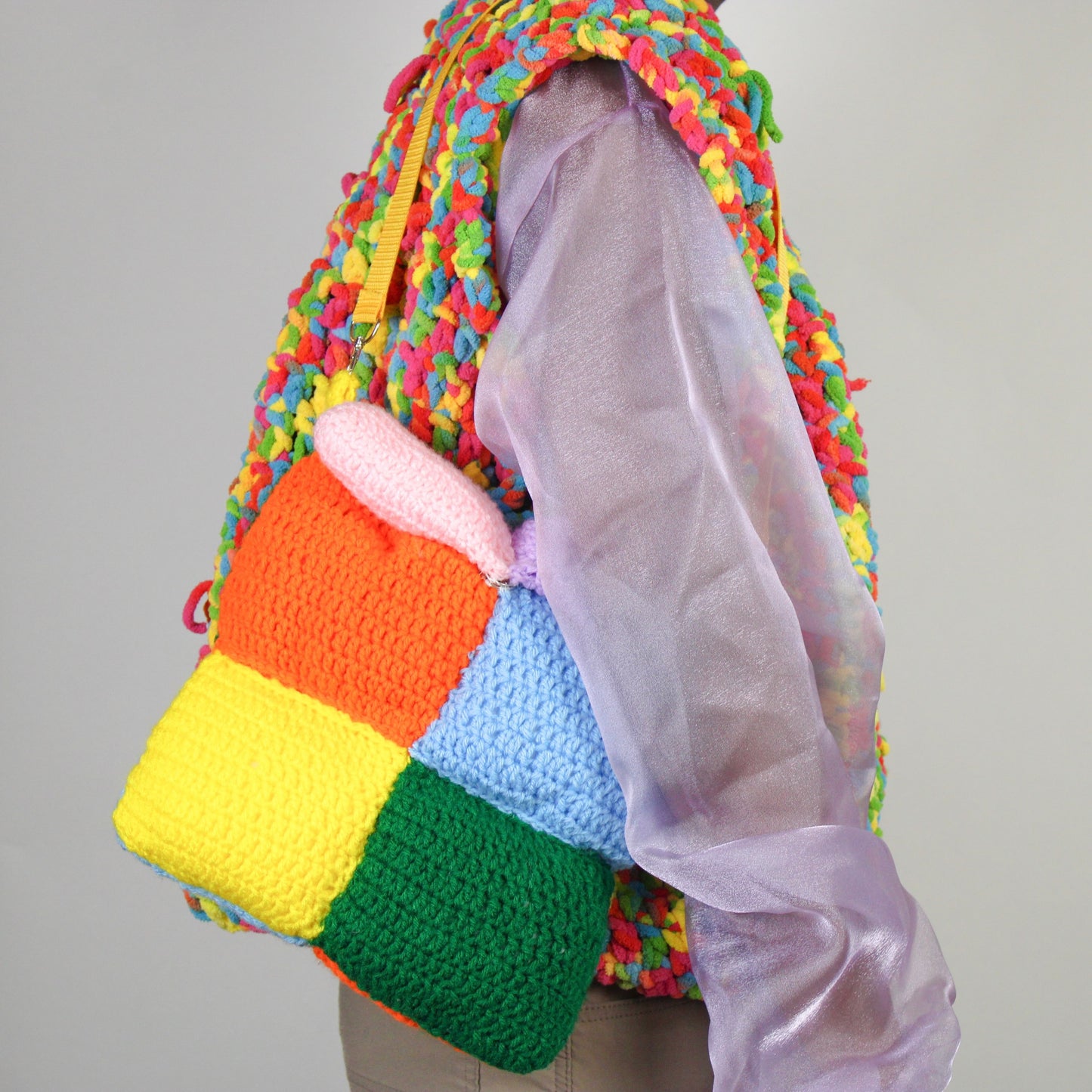 "The Pillow" Rainbow Crocheted Bag